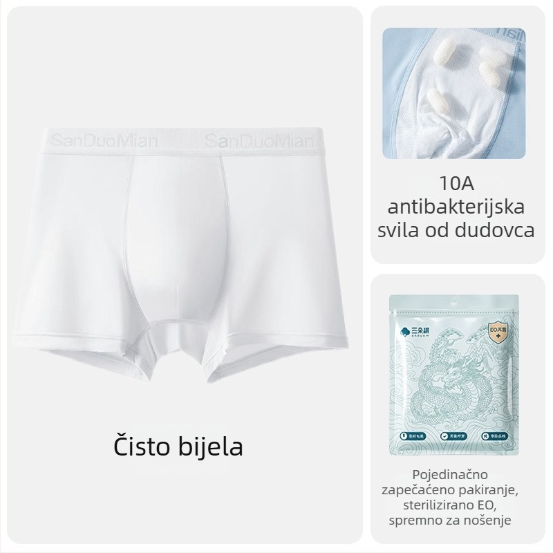 Muške bokserice od Lenzing Modal — prozračne, antibakterijske, brzo se suše, s Mulberry Silk podstavom u području prepona, udobnost tijekom cijele godine