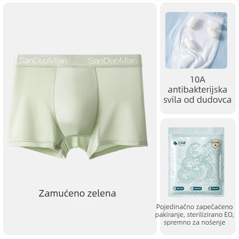 Muške bokserice od Lenzing Modal — prozračne, antibakterijske, brzo se suše, s Mulberry Silk podstavom u području prepona, udobnost tijekom cijele godine