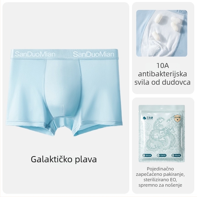 Muške bokserice od Lenzing Modal — prozračne, antibakterijske, brzo se suše, s Mulberry Silk podstavom u području prepona, udobnost tijekom cijele godine