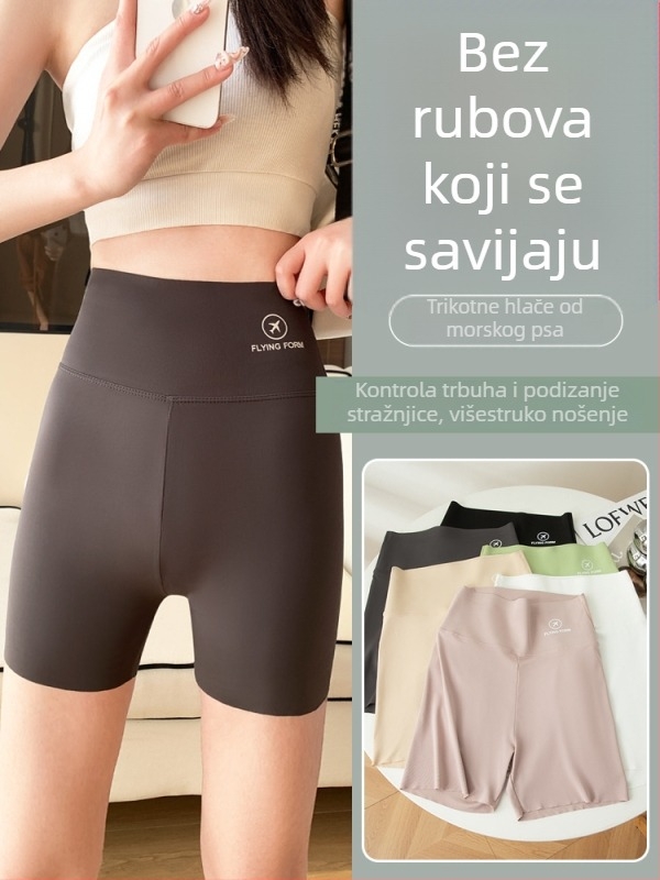 Ženske Shark šorceve, dužina 3/4, neprozirne, bez šavova, unutarnji i vanjski sloj, tanke za ljeto, efekt sužavanja siluete