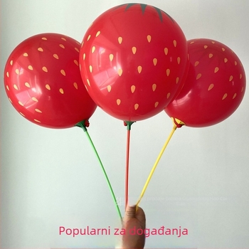 12-inčni latex balon s motivom jagode za djecu - voćni dizajn, igračka