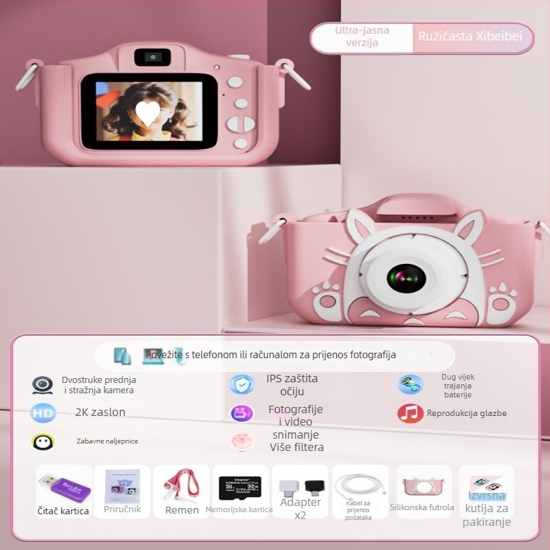 Dječja digitalna kamera igračka s HD videom i mogućnošću ispisa fotografija