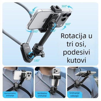 Držač za mobitel na vratu za snimanje iz prvog lica, pogodan za live prijenose tijekom vožnje biciklom i vloganje