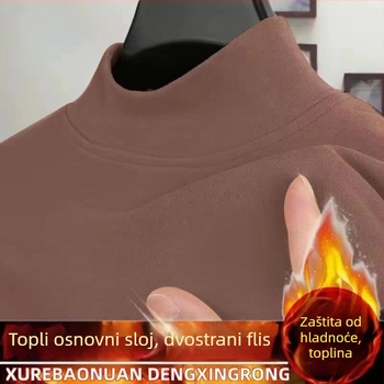 Derong muška dvostrano fleece obložena majica s dugim rukavima, topla za jesen i zimu