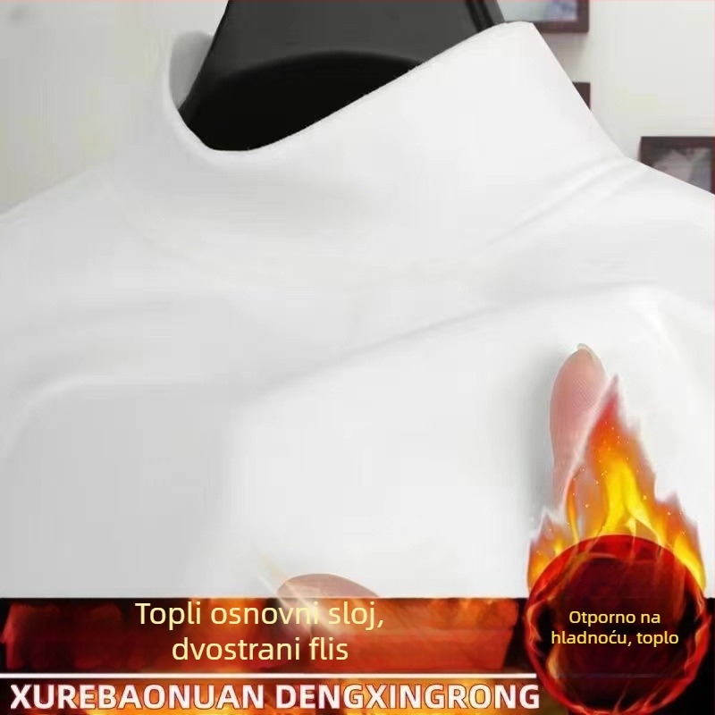 Derong muška dvostrano fleece obložena majica s dugim rukavima, topla za jesen i zimu