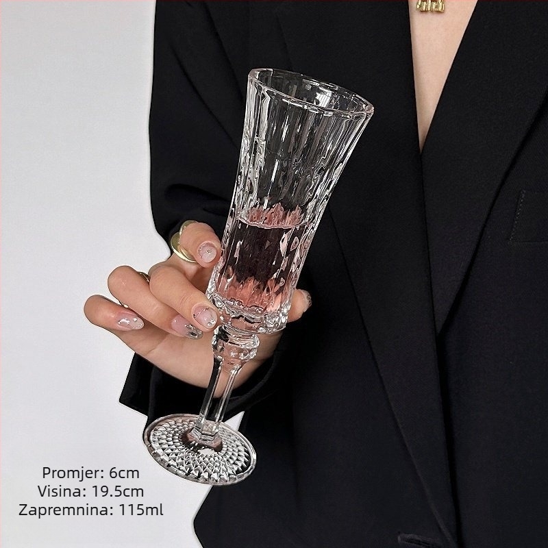 Europski stil set čaša od stakla s dijamantnim rezom — čaše za vino, whisky goblet, brandy, šampanjac i liker