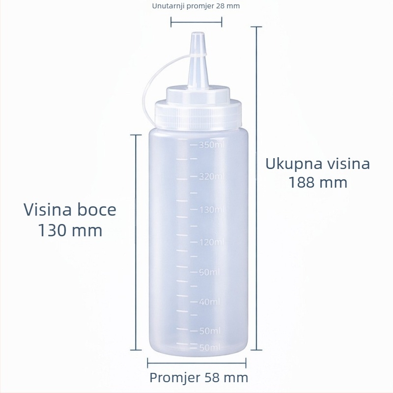 Plastična boca za izrjeđivanje umaka, hrana odobrena, komercijalna upotreba, za džem, rajčicu, preljev za salatu, začine i kuhinjsko ulje