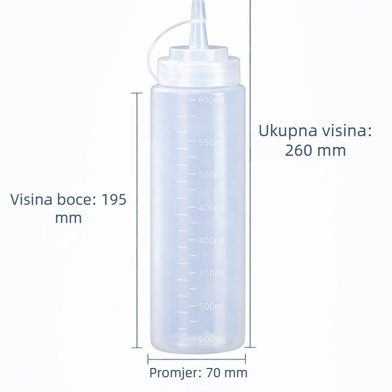 Plastična boca za izrjeđivanje umaka, hrana odobrena, komercijalna upotreba, za džem, rajčicu, preljev za salatu, začine i kuhinjsko ulje