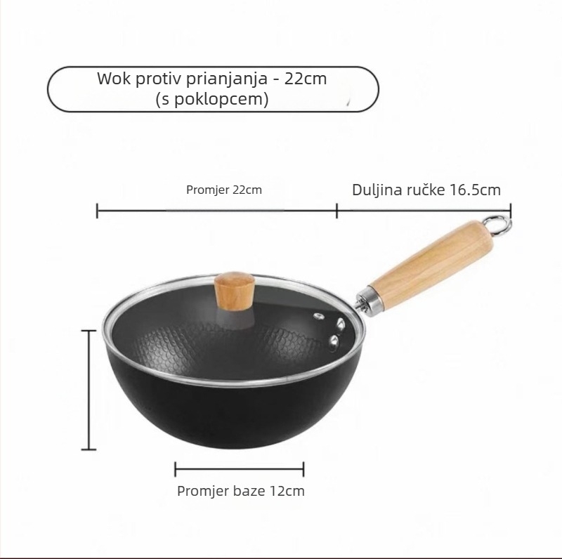 Maifan kamen juhin lonac s titanijskim premazom, neprijanjajući premaz; višenamjenski lonac za juhu, prženje, kuhanje na paru, kašu i mlijeko; kompatibilan s indukcijom i plinskim štednjakom.