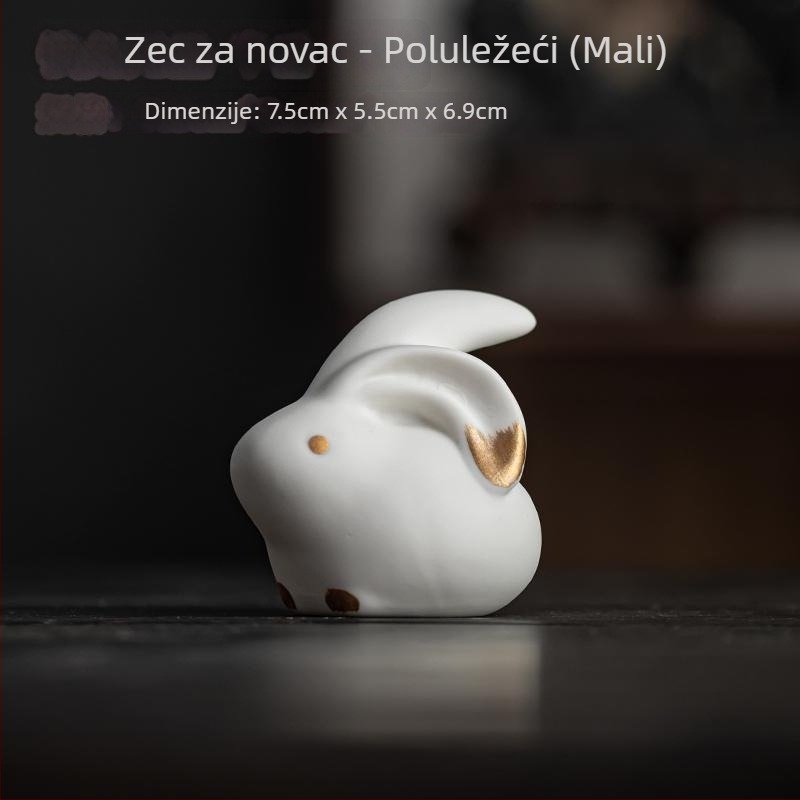 Keramički tea-pet ukras sa motivom zodijaka zeko, za stol za čaj, mini krajolik i dodaci za čajnu ceremoniju