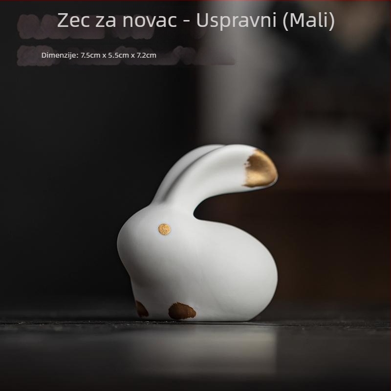 Keramički tea-pet ukras sa motivom zodijaka zeko, za stol za čaj, mini krajolik i dodaci za čajnu ceremoniju