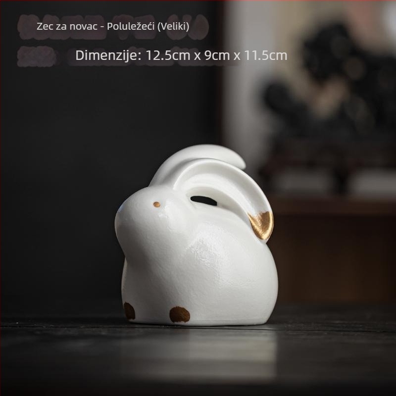 Keramički tea-pet ukras sa motivom zodijaka zeko, za stol za čaj, mini krajolik i dodaci za čajnu ceremoniju