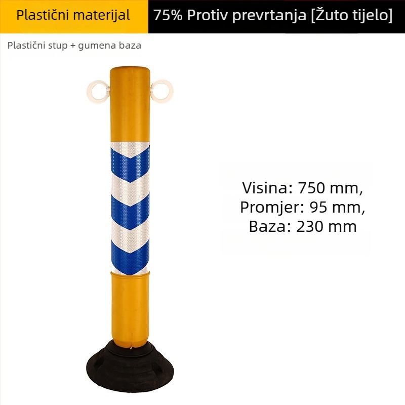 75 cm plastična kolona za upozorenje, fleksibilni razdjelnik, reflektirajuća barijera za parkiranje