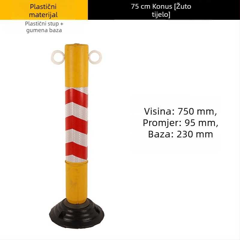 75 cm plastična kolona za upozorenje, fleksibilni razdjelnik, reflektirajuća barijera za parkiranje