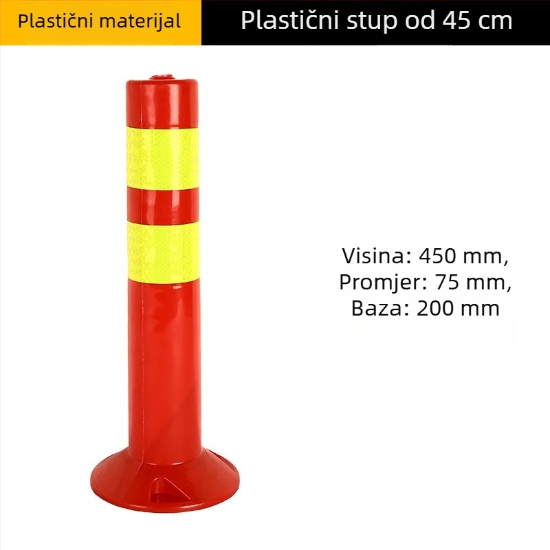 75 cm plastična kolona za upozorenje, fleksibilni razdjelnik, reflektirajuća barijera za parkiranje