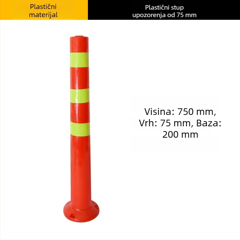 75 cm plastična kolona za upozorenje, fleksibilni razdjelnik, reflektirajuća barijera za parkiranje