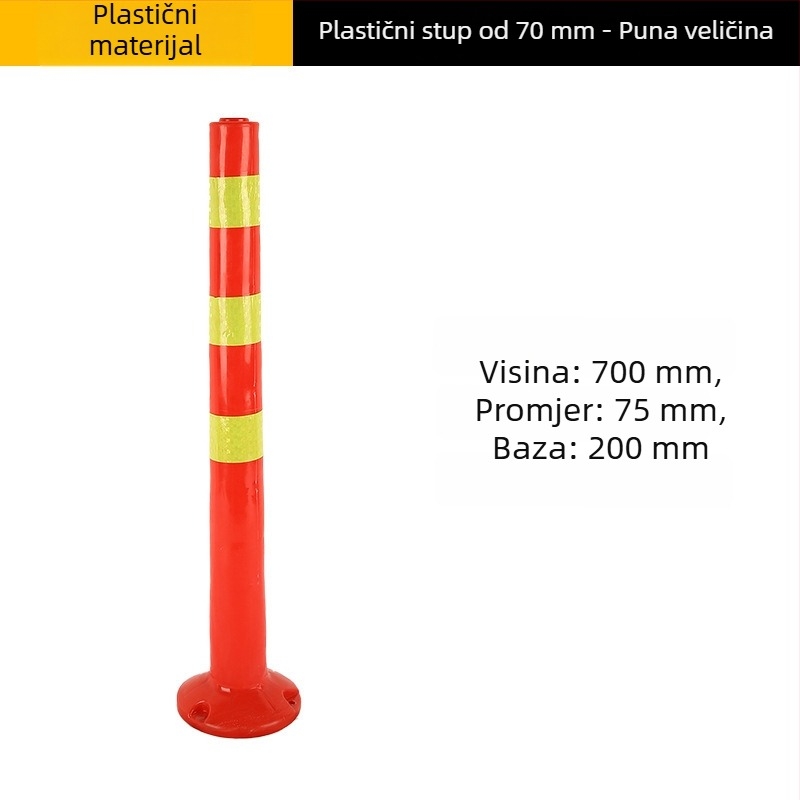 75 cm plastična kolona za upozorenje, fleksibilni razdjelnik, reflektirajuća barijera za parkiranje