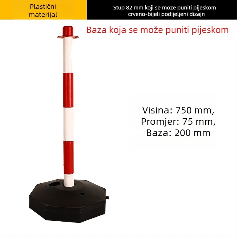 75 cm plastična kolona za upozorenje, fleksibilni razdjelnik, reflektirajuća barijera za parkiranje