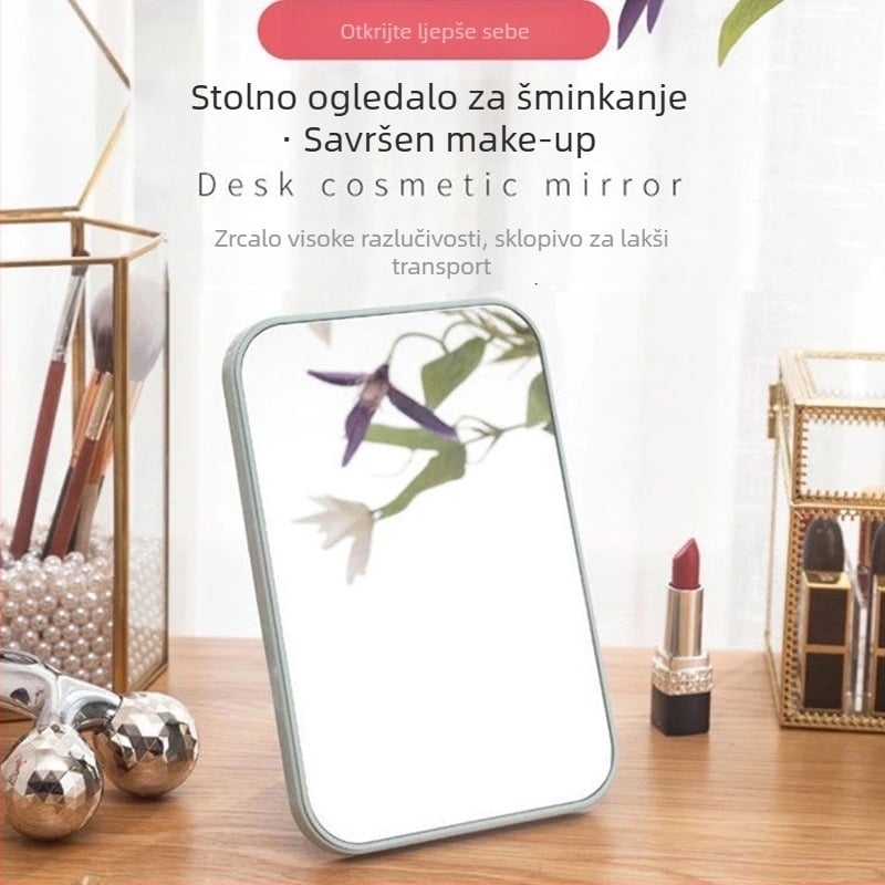 Stolno ogledalo za šminku, kvadratno složivo ogledalo za ljepotu, prijenosno ogledalo