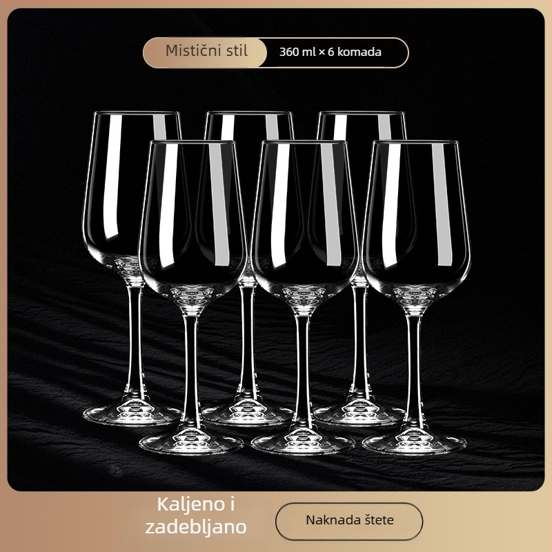 Kristalna čaša za crveno vino, europskog stila, čaša goblet, držač čaša, dekantor i poklon-set