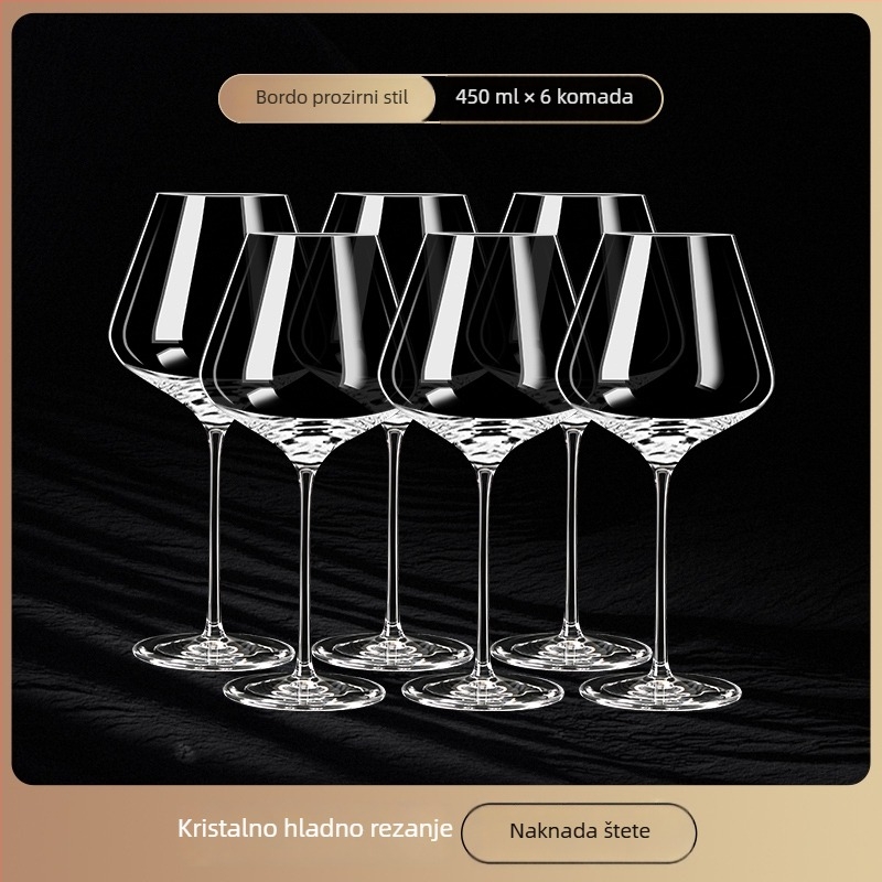 Kristalna čaša za crveno vino, europskog stila, čaša goblet, držač čaša, dekantor i poklon-set