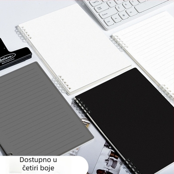 B5 spiralna bilježnica s minimalističkim, debelim dizajnom, format A5, za učenike, s linijskim stranicama