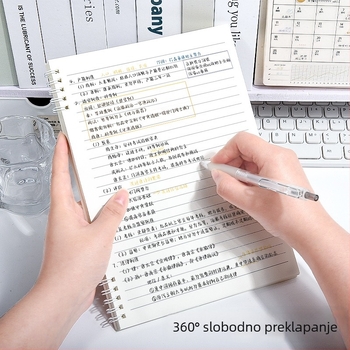 B5 spiralna bilježnica s minimalističkim, debelim dizajnom, format A5, za učenike, s linijskim stranicama