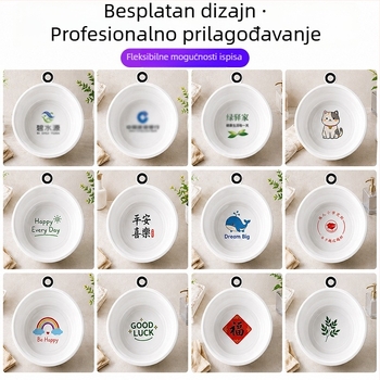 Neuništiv set plastičnih posuda za pranje za kućnu upotrebu — veliki, srednji i mali; debeli zidovi; može se slagati; pogodna za pranje rublja, čišćenje voća i povrća i skladištenje u kupaoni