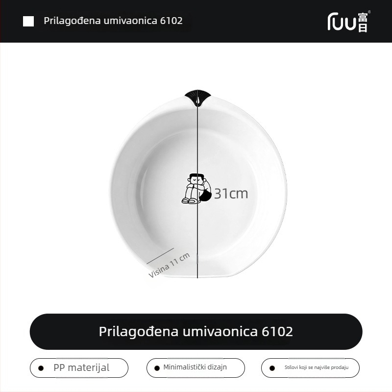 Neuništiv set plastičnih posuda za pranje za kućnu upotrebu — veliki, srednji i mali; debeli zidovi; može se slagati; pogodna za pranje rublja, čišćenje voća i povrća i skladištenje u kupaoni