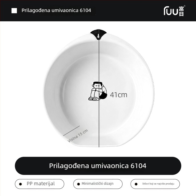 Neuništiv set plastičnih posuda za pranje za kućnu upotrebu — veliki, srednji i mali; debeli zidovi; može se slagati; pogodna za pranje rublja, čišćenje voća i povrća i skladištenje u kupaoni