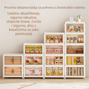 Ojačani višeslojni ormar za skladištenje s vratima, kućna uporaba, sklopivi organizator odjeće, veliki kapacitet, bez ugradnje