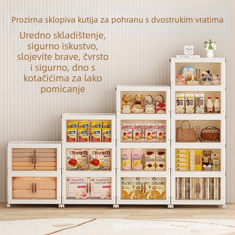 Ojačani višeslojni ormar za skladištenje s vratima, kućna uporaba, sklopivi organizator odjeće, veliki kapacitet, bez ugradnje