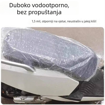 Jednokratna plastična navlaka za sjedalo za električna vozila i motocikle; vodootporna i otporna na kišu; univerzalna navlaka protiv prašine za sve sezone.