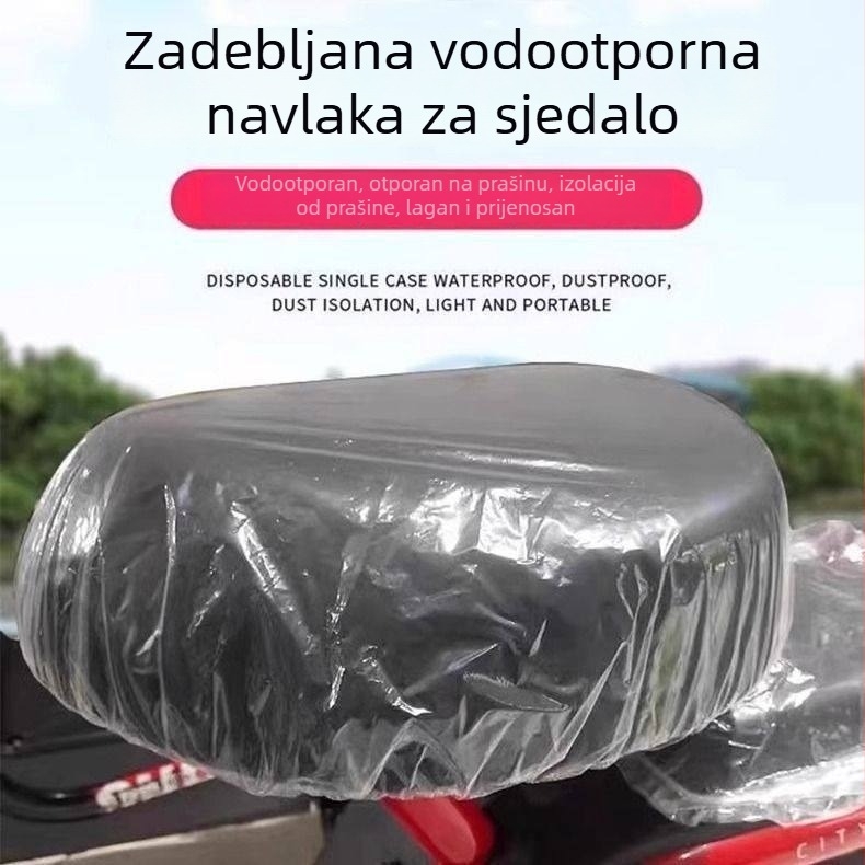 Jednokratna plastična navlaka za sjedalo za električna vozila i motocikle; vodootporna i otporna na kišu; univerzalna navlaka protiv prašine za sve sezone.