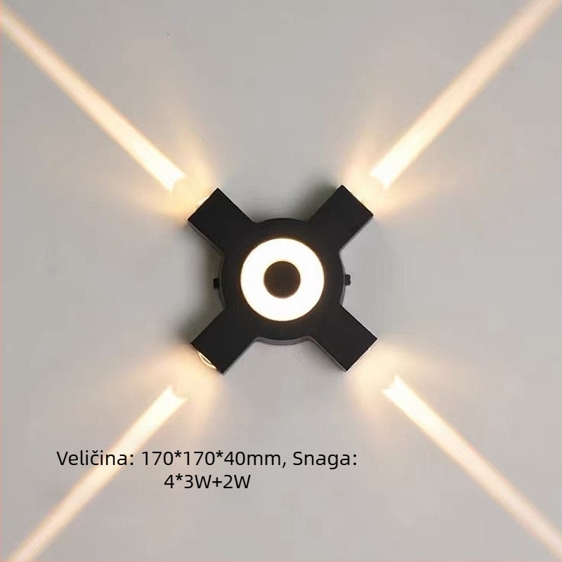 LED zidna svjetiljka s križastim zvjezdanim svjetlom, vodootporna za vanjsku upotrebu, za hotele i klubove, vanjski zid i KTV pozadina, kreativan svjetlosni dizajn
