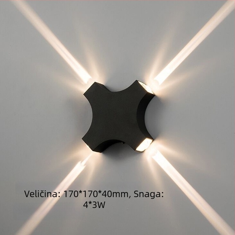 LED zidna svjetiljka s križastim zvjezdanim svjetlom, vodootporna za vanjsku upotrebu, za hotele i klubove, vanjski zid i KTV pozadina, kreativan svjetlosni dizajn