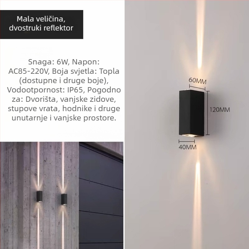 LED zidna svjetiljka s križastim zvjezdanim svjetlom, vodootporna za vanjsku upotrebu, za hotele i klubove, vanjski zid i KTV pozadina, kreativan svjetlosni dizajn