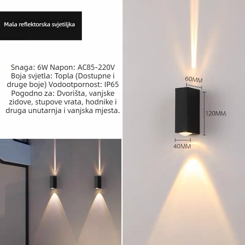 LED zidna svjetiljka s križastim zvjezdanim svjetlom, vodootporna za vanjsku upotrebu, za hotele i klubove, vanjski zid i KTV pozadina, kreativan svjetlosni dizajn