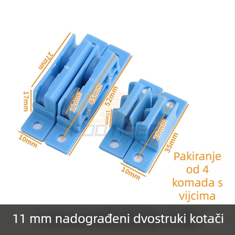 11 mm univerzalni kotač za klizni prozor s dijamantnom mrežom, kotač za klizni prozor, metalni tihi valjak, hardverski dodaci