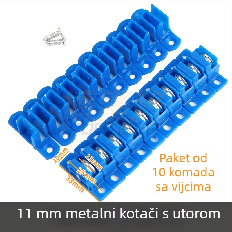 11 mm univerzalni kotač za klizni prozor s dijamantnom mrežom, kotač za klizni prozor, metalni tihi valjak, hardverski dodaci