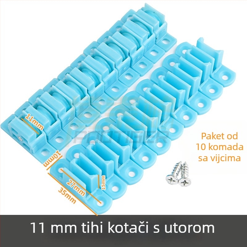 11 mm univerzalni kotač za klizni prozor s dijamantnom mrežom, kotač za klizni prozor, metalni tihi valjak, hardverski dodaci