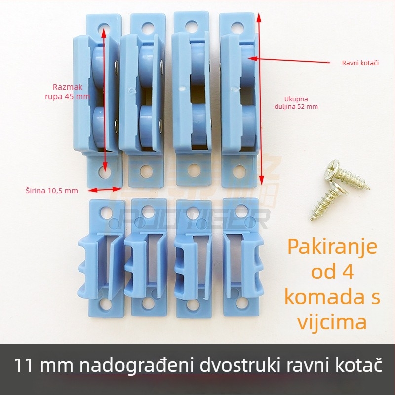 11 mm univerzalni kotač za klizni prozor s dijamantnom mrežom, kotač za klizni prozor, metalni tihi valjak, hardverski dodaci
