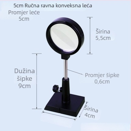 Optički edukativni komplet s lećama, prizmama, nosačem, ravno-konkavnim ogledalom, konkavno-konveksnom lećom i trokutastim prizmasom