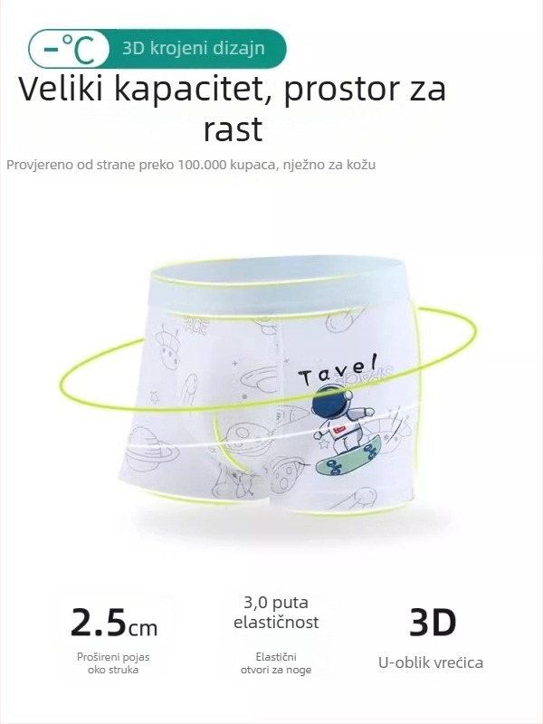 Ljetne tanke mrežaste bokserice za dječake srednjih i većih veličina, Klasa A, pamuk, Ice Silk tkanina