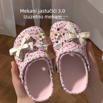 Dječje klompe s cvjetnom mašnicom, EVA, protuklizne, otporne na miris, ljeto