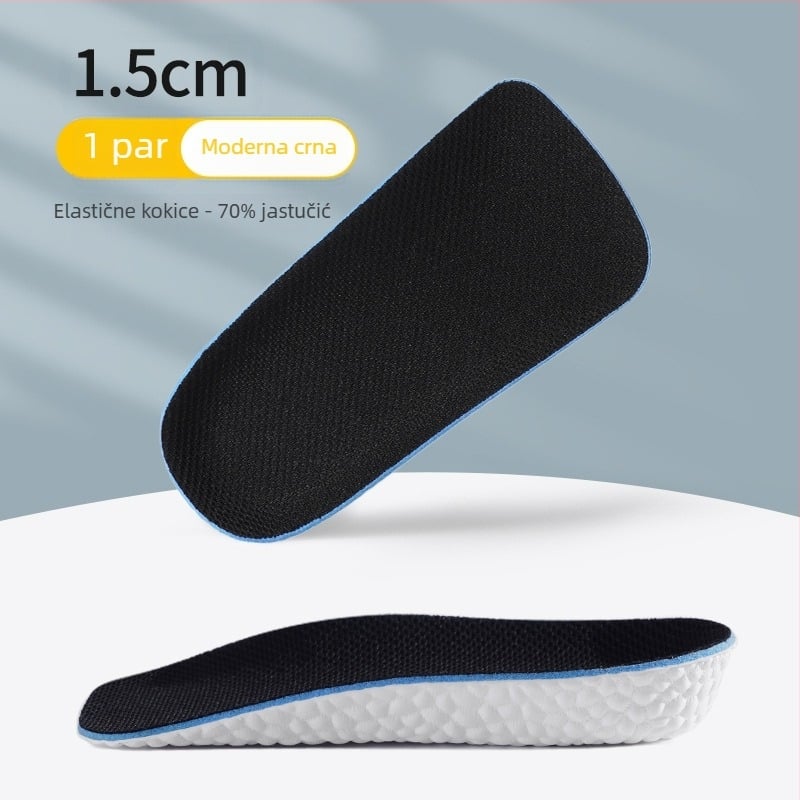 Nevidljiva uložna za povećanje visine, za muškarce i žene, s polu-podlogom pete i potporom luka, protuklizno, 1,5/2,5/3,5 cm