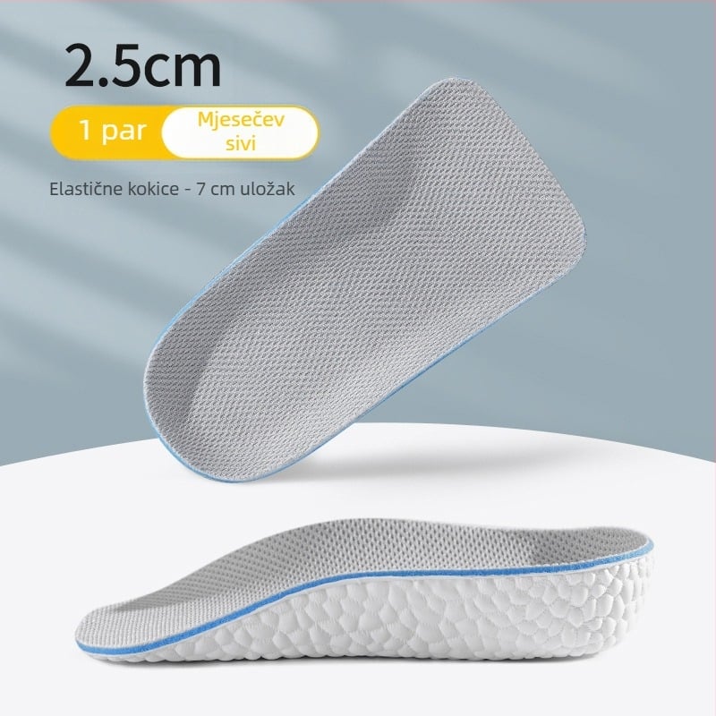 Nevidljiva uložna za povećanje visine, za muškarce i žene, s polu-podlogom pete i potporom luka, protuklizno, 1,5/2,5/3,5 cm