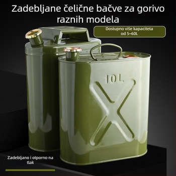 Jačani čelični spremnik za gorivo, benzinska kanta 50 L/30 L, prijenosni dizelski kanistar, željezni spremnik, rezervni rezervoar goriva za automobil