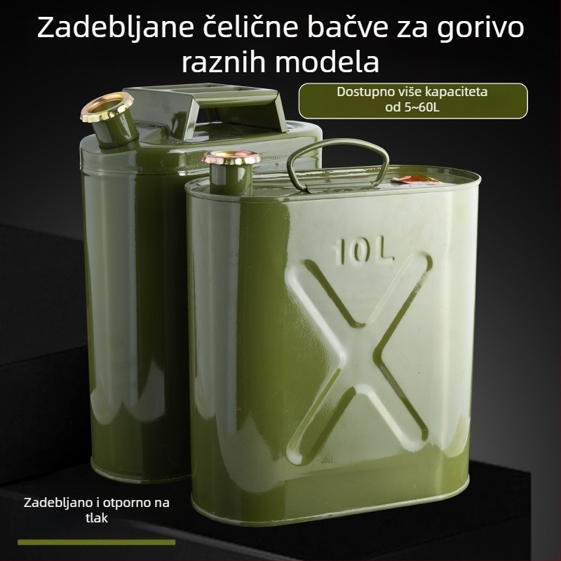 Jačani čelični spremnik za gorivo, benzinska kanta 50 L/30 L, prijenosni dizelski kanistar, željezni spremnik, rezervni rezervoar goriva za automobil