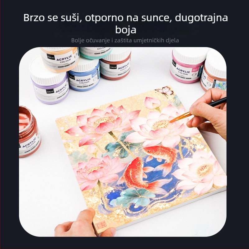 Set akrilnih boja s pearl-efektom, vodootporan, bočice 110 ml, zlatna boja, za crtanje i otiskivanje